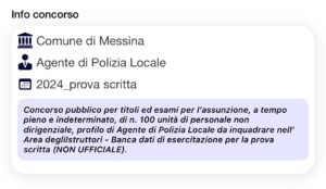 Banca dati di esercitazione (NON UFFICIALE) per Concorso Comune di Messina Agente di Polizia Locale 2024