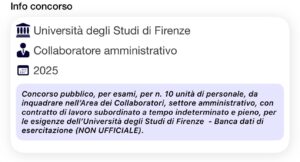 Banca dati di esercitazione (NON UFFICIALE) Concorso Università di Firenze Collaboratore Amministrativo 2025