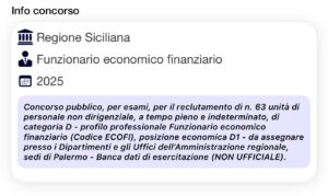 Banca dati di esercitazione (NON UFFICIALE) per Concorso Regione Siciliana 2025 - Funzionario economico finanziario
