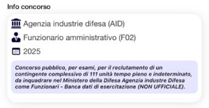 Banca dati di esercitazione (NON UFFICIALE) - Concorso AID 2025 per Funzionari amministrativi (F02)