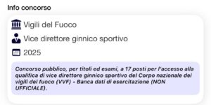 Banca dati di esercitazione (NON UFFICIALE) Concorso Vigili del Fuoco per Vice Direttori Ginnico Sportivi 2025