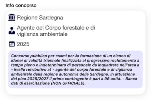 Banca dati di esercitazione (NON UFFICIALE) per Concorso Regione Sardegna Agenti Forestali e di Vigilanza Ambientale 2025