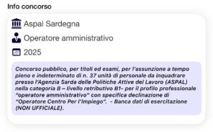 Banca dati di esercitazione (NON UFFICIALE) per Concorso ASPAL Sardegna Operatori Amministrativi 2025
