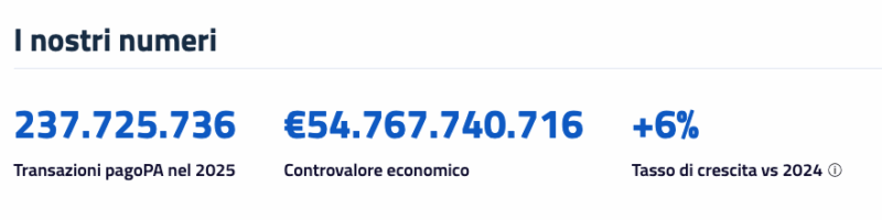 valori pagopa 2025