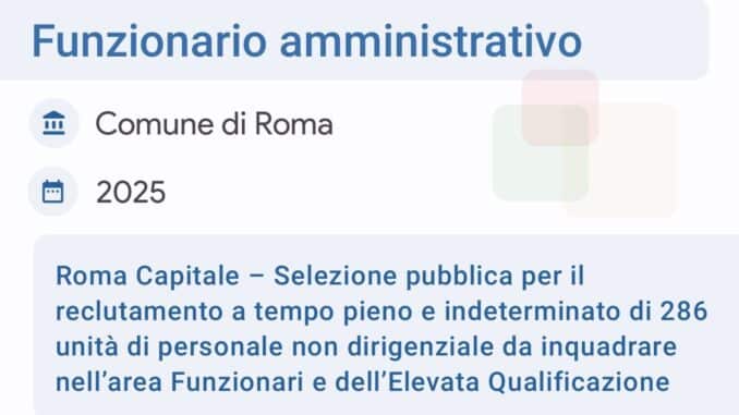 banca dati comune di roma funzionari amministrativo