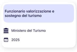 Funzionario sostegno turismo - MT banca dati