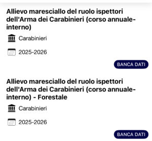Banche dati marescialli cc 2025