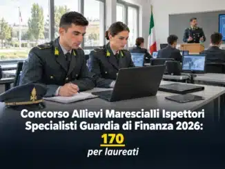 Concorso Allievi Marescialli Ispettori Specialisti Guardia di Finanza 2026: 170 per laureati
