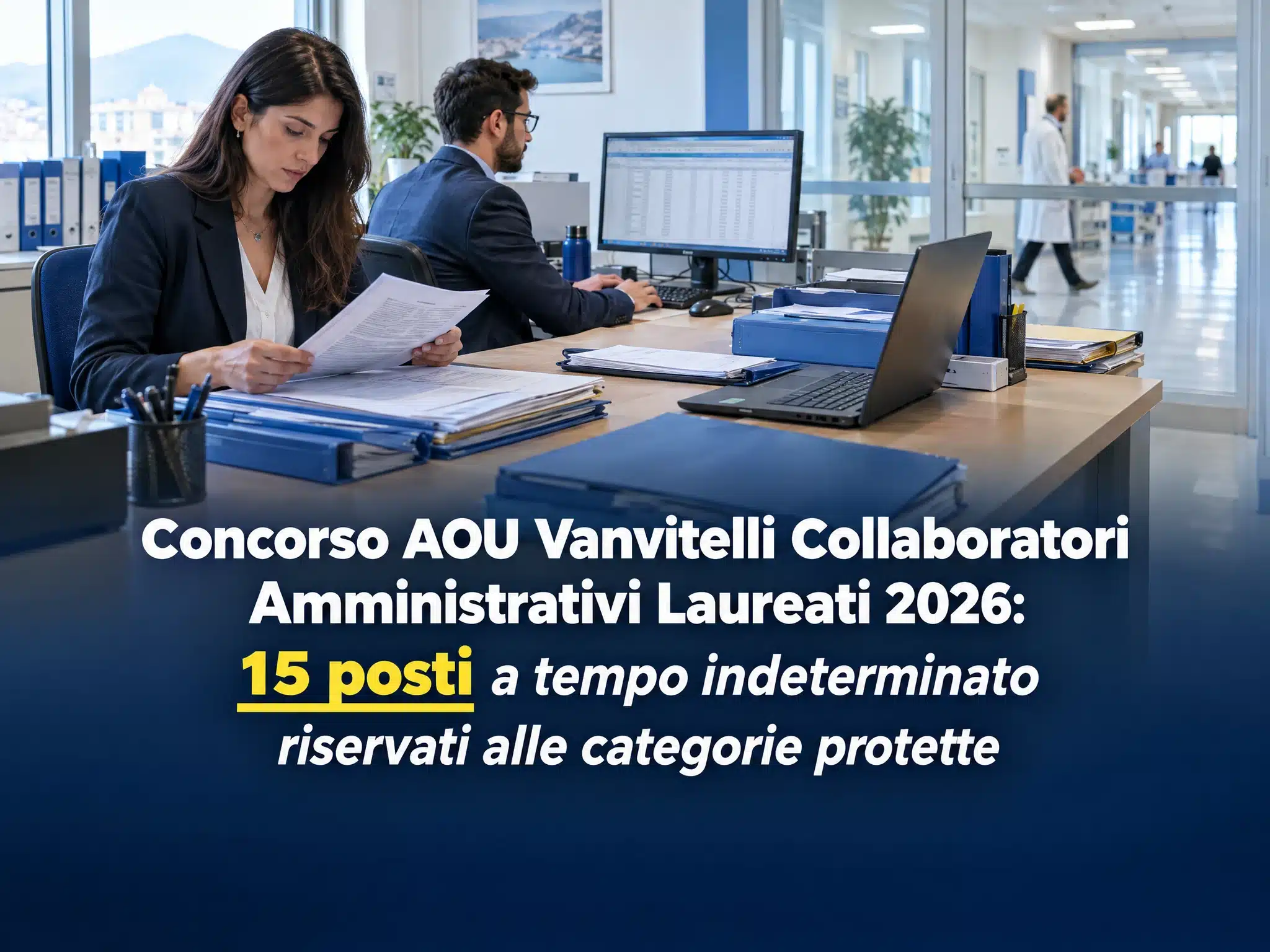 Concorso AOU Vanvitelli Collaboratori Amministrativi Laureati 2026: 15 posti a tempo indeterminato (Riservati alle categorie protette)