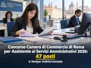Concorso Camera di Commercio di Roma per Assistente ai Servizi Amministrativi 2026: 47 posti a tempo indeterminato