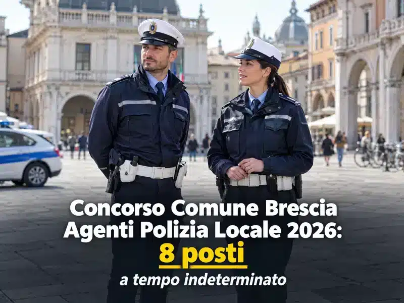 Concorso Comune Brescia Agenti Polizia Locale 2026: 8 posti a tempo indeterminato