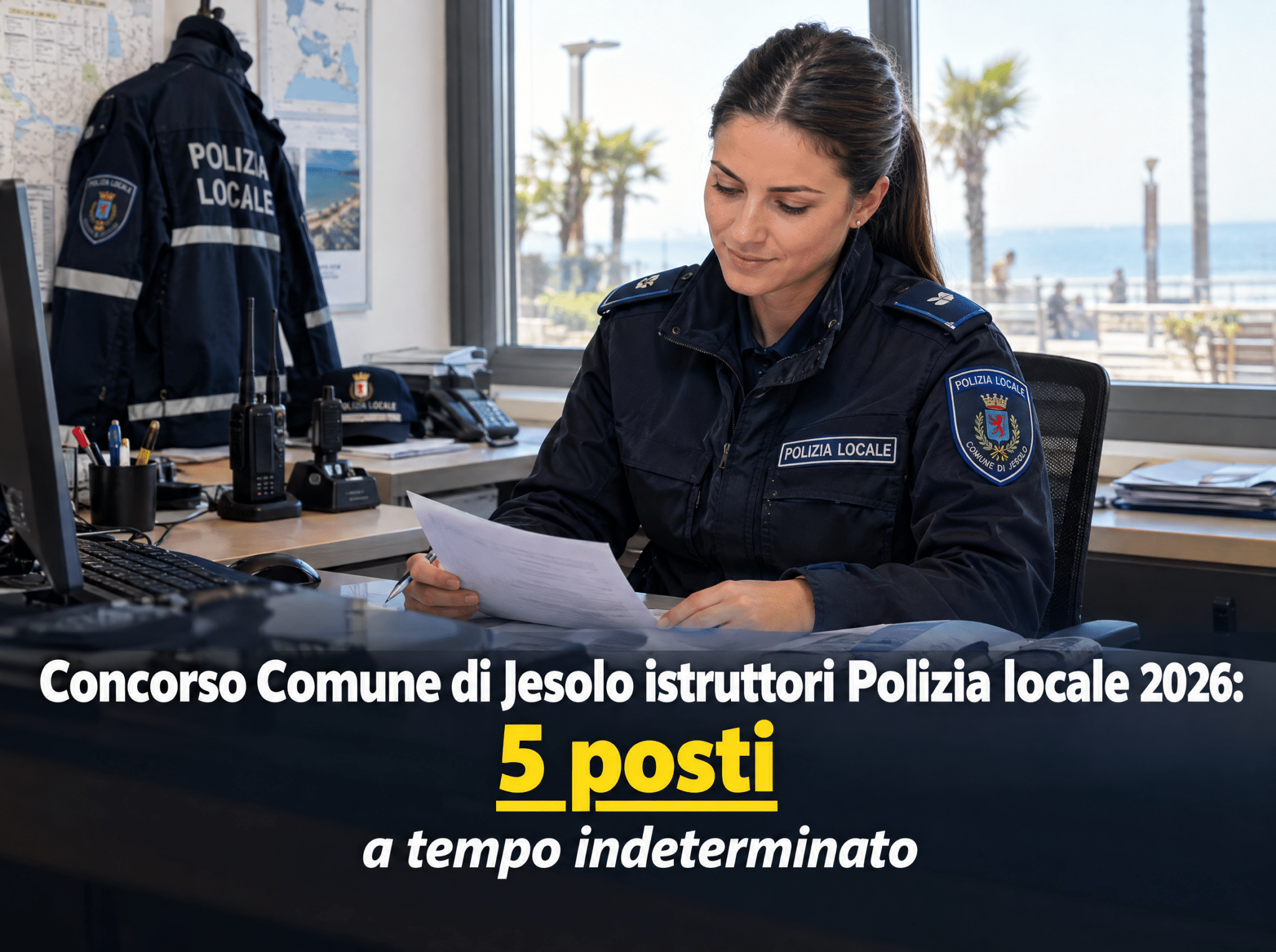 Concorso Comune Jesolo istruttori Polizia locale 2026: 5 posti a tempo indeterminato