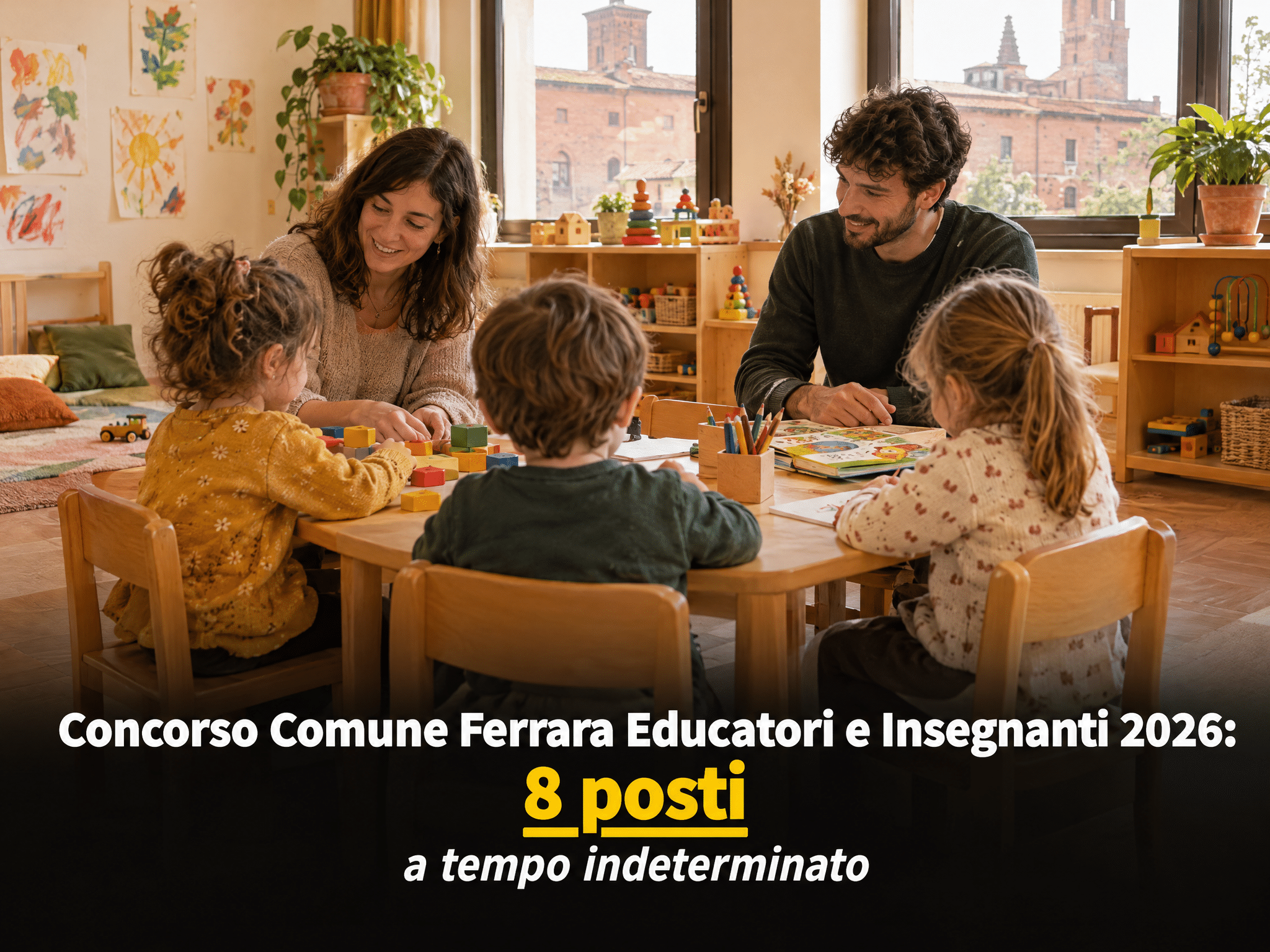 Concorso Comune Ferrara Educatori e Insegnanti 2026: 8 posti a tempo indeterminato