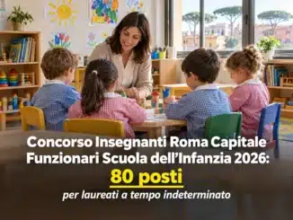 Concorso Insegnanti Roma Capitale Funzionari Scuola dell’Infanzia 2026: 80 posti per laureati a tempo indeterminato