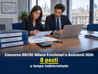 Concorso ODCEC Milano Funzionari e Assistenti 2026: 8 posti a tempo indeterminato