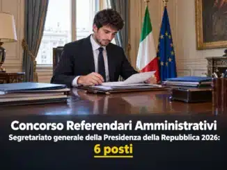 Concorso Referendari Amministrativi del Segretariato generale della Presidenza della Repubblica 2026: 6 posti