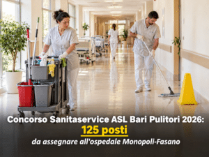 Concorso Sanitaservice ASL Bari Pulitori 2026: 125 posti da assegnare all'ospedale Monopoli-Fasano