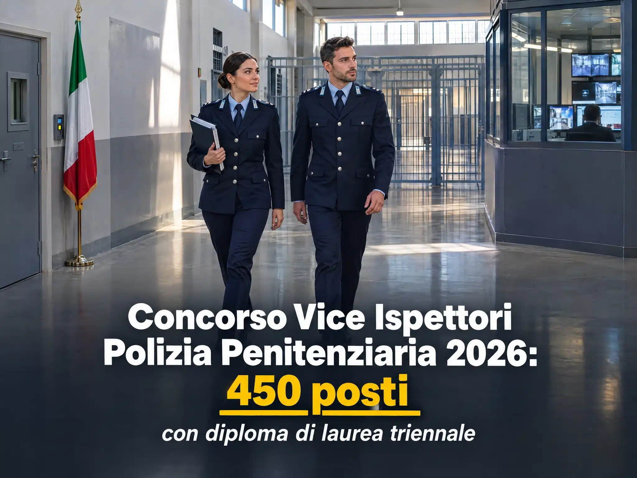 Concorso Vice Ispettori Polizia Penitenziaria 2026: 450 posti con diploma di laurea triennale