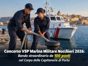 Concorso VSP Marina Militare Nocchieri 2026: Bando straordinario da 100 posti nel Corpo delle Capitanerie di Porto