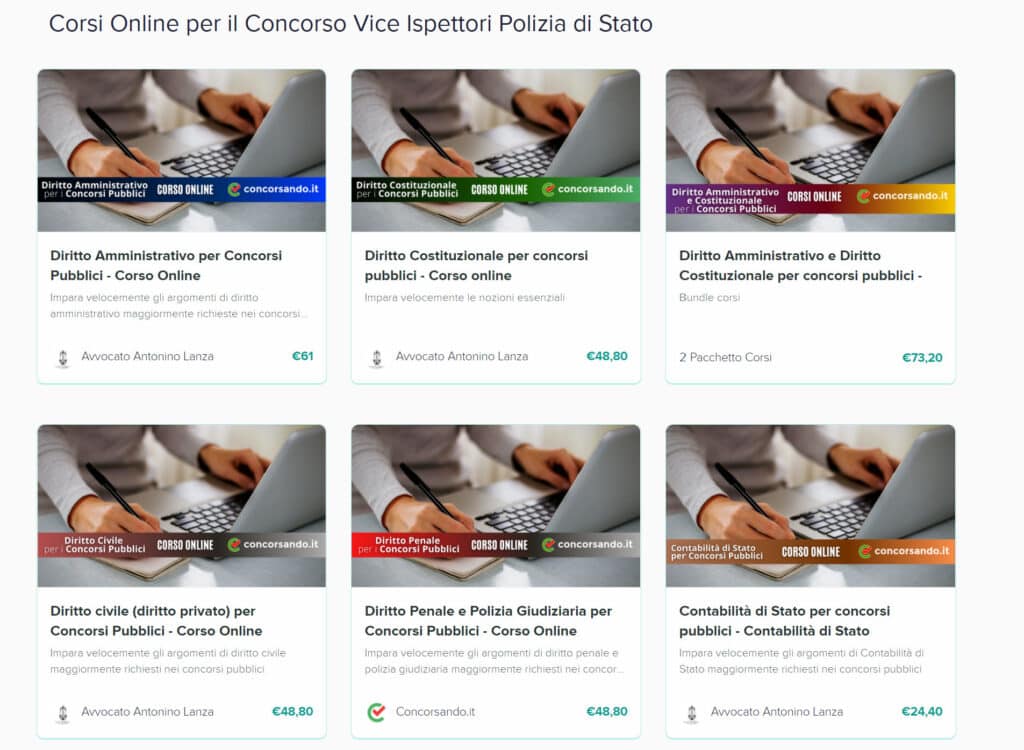 corsi online concorso vice ispettori polizia di stato