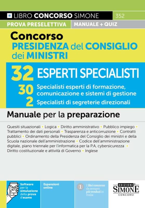 Manuale Concorso Presidenza del Consiglio dei Ministri – Specialisti