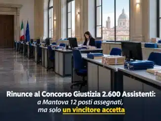 Rinunce al Concorso Giustizia 2.600 Assistenti: a Mantova 12 posti assegnati, ma solo un vincitore accetta