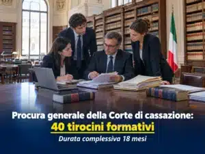 Selezione per 40 tirocini formativi presso la Procura generale della Corte di cassazione - Durata complessiva 18 mesi