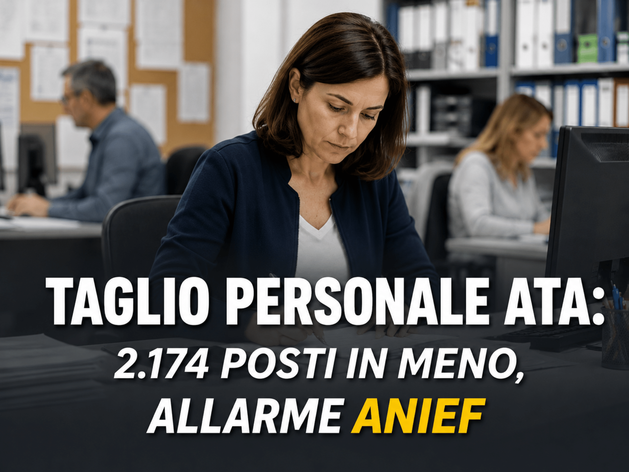 Taglio personale ATA: 2.174 posti in meno da settembre 2026, allarme ANIEF