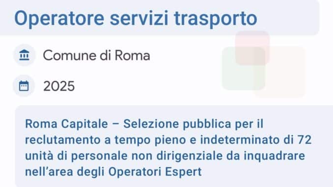trasporto roma 2025 banca dati