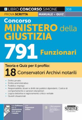 Manuale Concorso Funzionari Ministero della Giustizia – Conservatori Archivi notarili