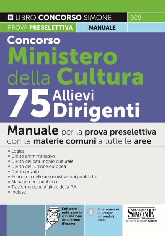 Manuale Concorso Ministero della Cultura 2021 Allievi Dirigenti – Per la prova preselettiva