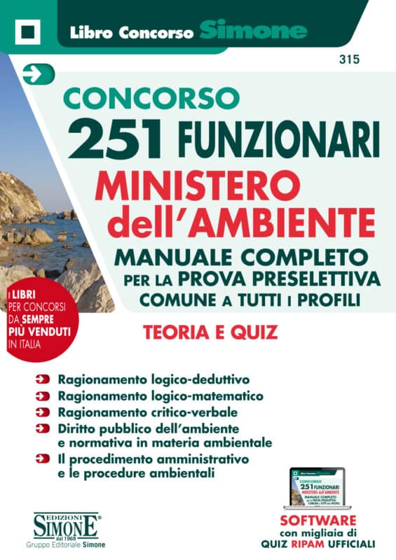 Concorso 251 Funzionari Ministero dell’Ambiente – Manuale Completo per la prova preselettiva comune a tutti i profili