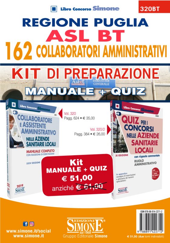 Regione Puglia – ASL BT – 162 Collaboratori Amministrativi – Kit di preparazione