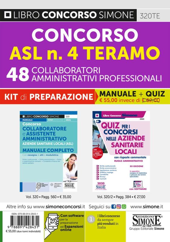 Concorso ASL n. 4 Teramo – 48 Collaboratori Amministrativi Professionali – Kit di preparazione