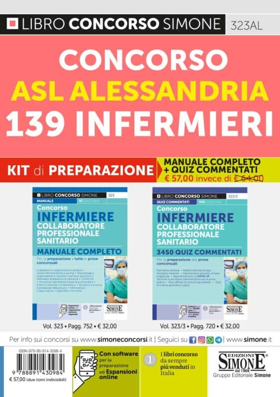 Manuale Concorso ASL Alessandria 139 Infermieri  2021 – Kit di preparazione al concorso