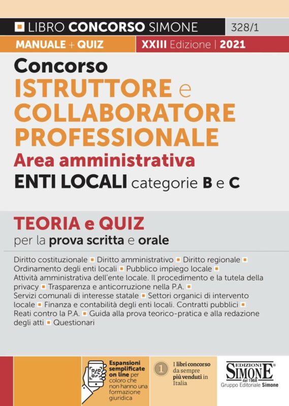 Concorso Istruttore e Collaboratore Professionale Area Amministrativa Enti Locali categorie B e C – Teoria e Quiz per la prova scritta e orale