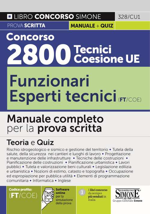 Concorso 2800 Tecnici Coesione UE – Funzionari Esperti tecnici (FT/COE) – Manuale completo per la prova scritta