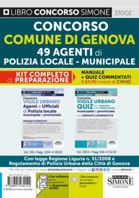 Manuali Concorso Comune di Genova 49 Agenti di Polizia Locale – KIT Completo di preparazione
