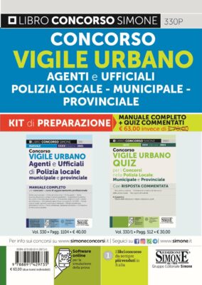 Concorso Vigile Urbano Agenti e Ufficiali Polizia Locale – Municipale – Provinciale – kit di preparazione