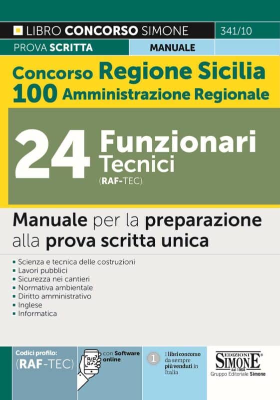 Concorso Regione Sicilia 100 posti Amministrazione Regionale – 24 Funzionari tecnici (cod. RAF/TEC) – Manuale