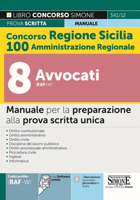 Concorso Regione Sicilia 100 posti Amministrazione Regionale – 8 Avvocati (cod. RAF/AVV) – Manuale