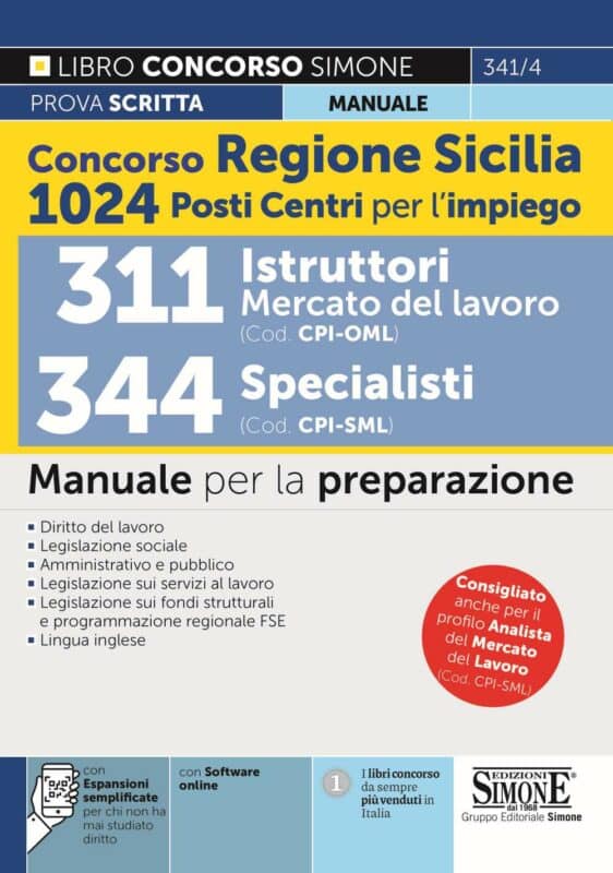 Manuale Concorso Regione Sicilia 2022 – (Cod. CPI-OML) – (Cod. CPI-SML) – Per la preparazione