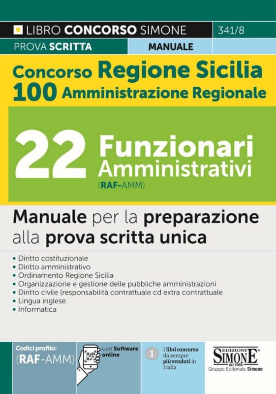 Manuale Concorso Regione Sicilia 2022 – Funzionari amministrativi (cod. RAF-AMM) – Per la prova scritta unica