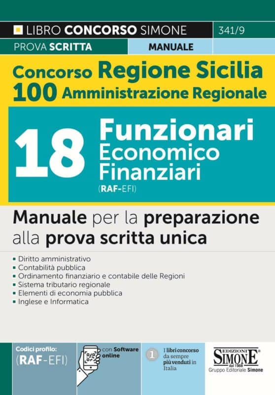 Concorso Regione Sicilia 100 posti Amministrazione Regionale – 18 Funzionari economico finanziari (cod. RAF/EFI) – Manuale
