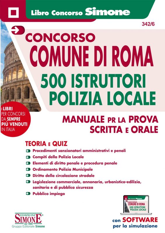 Concorso Comune di Roma 500 Istruttori Polizia Locale – Manuale per la prova scritta e orale – Teoria e Quiz