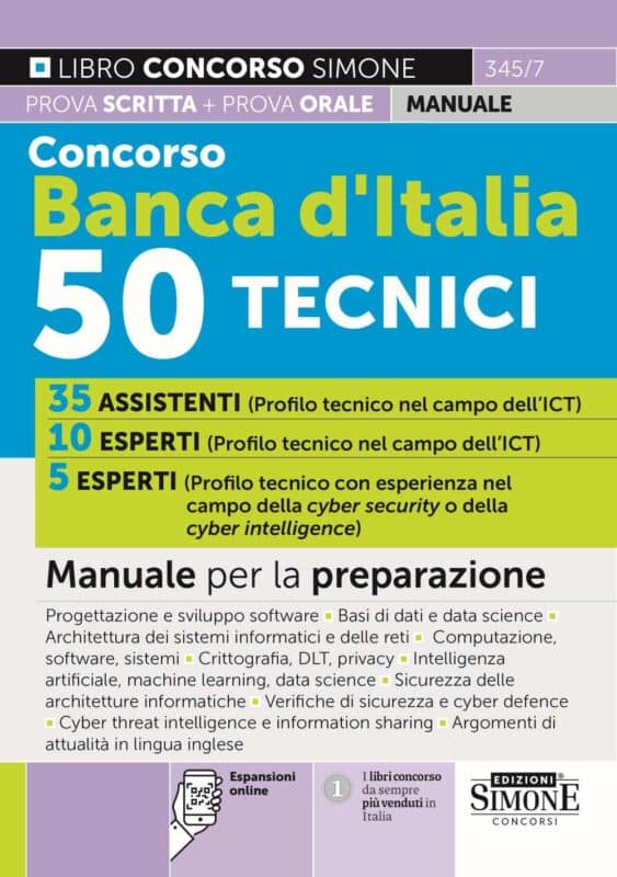 Manuale Concorso Banca d’Italia 50 Tecnici – Per la preparazione