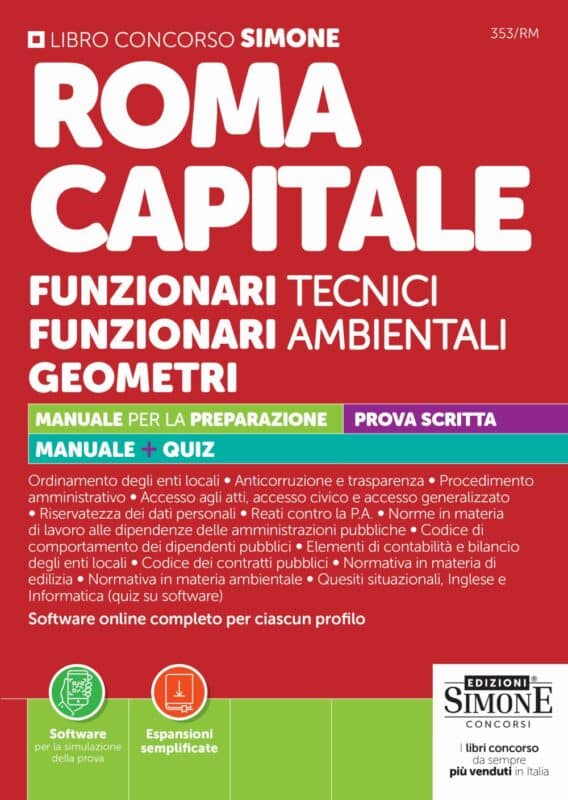 Manuale Concorso Roma Capitale – Funzionari tecnici – Funzionari ambientali – Geometri per la preparazione