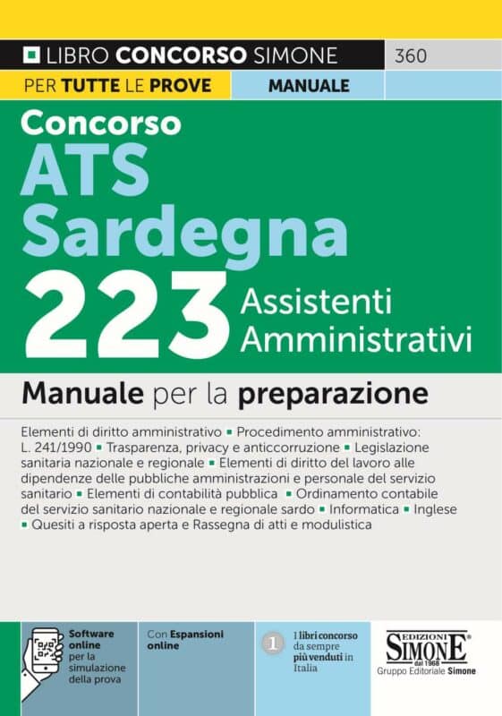 Manuale Concorso Assistenti ATS Sardegna – 223 assistenti amministrativi