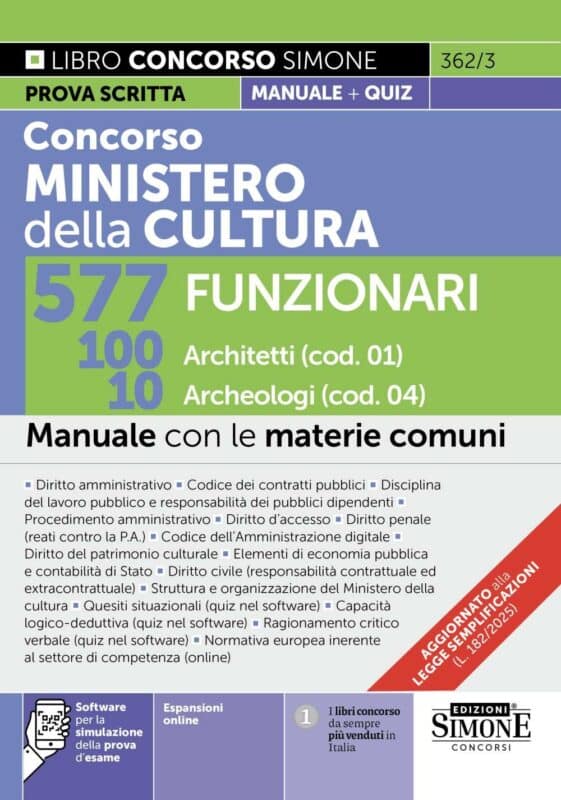 Manuale Concorso Ministero della Cultura Funzionari 2026 – Architetti e Archeologi