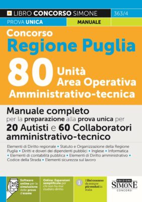 Manuale Concorsi Regione Puglia 2022 – 80 posti – Per la prova unica